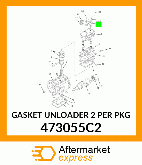 GASKET UNLOADER 2 PER PKG 473055C2