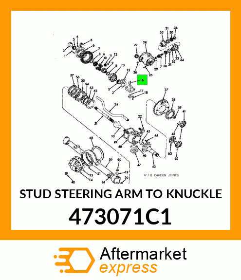 STUD STEERING ARM TO KNUCKLE 473071C1