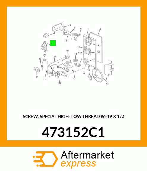 SCREW, SPECIAL HIGH- LOW THREAD #6-19 X 1/2" 473152C1