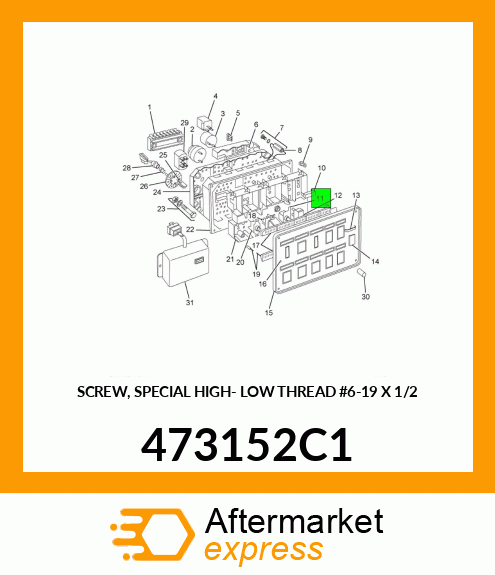 SCREW, SPECIAL HIGH- LOW THREAD #6-19 X 1/2" 473152C1