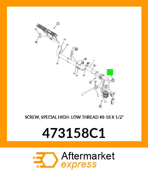 SCREW, SPECIAL HIGH- LOW THREAD #8-18 X 1/2" 473158C1