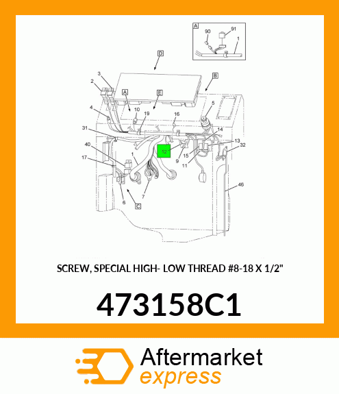 SCREW, SPECIAL HIGH- LOW THREAD #8-18 X 1/2" 473158C1