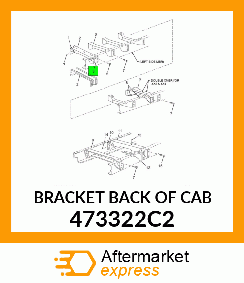 BRACKET BACK OF CAB 473322C2