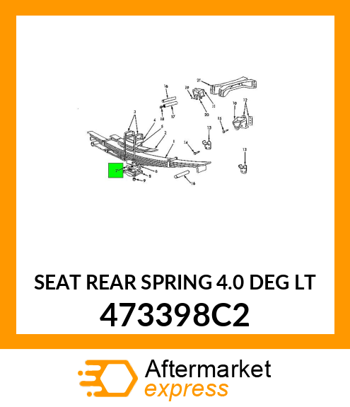 SEAT REAR SPRING 4.0 DEG LT 473398C2