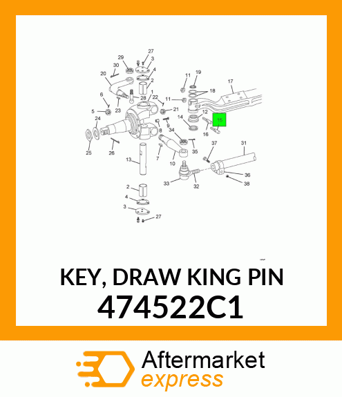 KEY, DRAW KING PIN 474522C1