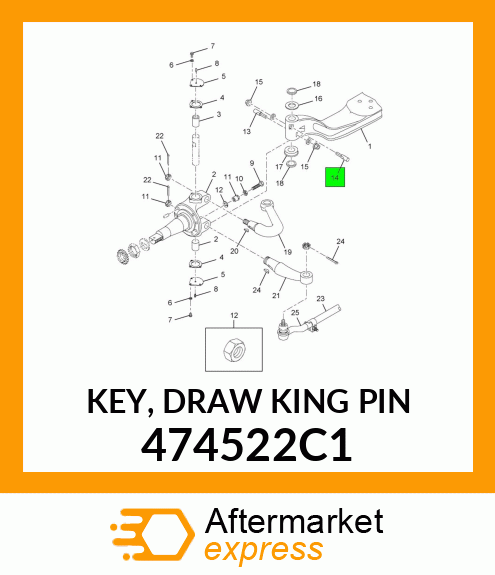 KEY, DRAW KING PIN 474522C1