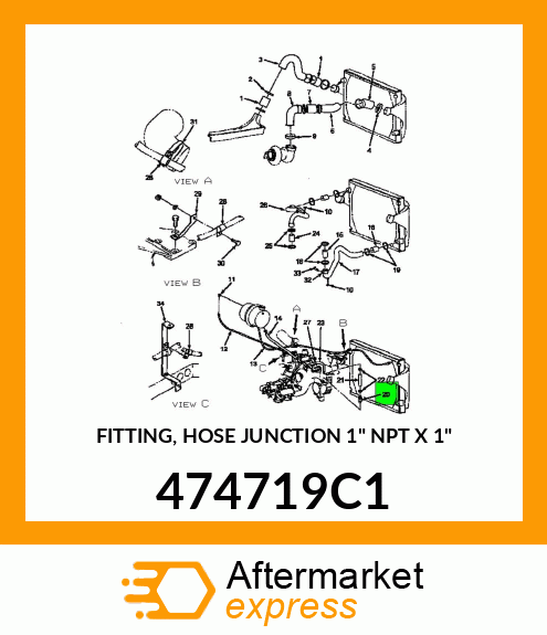 FITTING, HOSE JUNCTION 1" NPT X 1" 474719C1