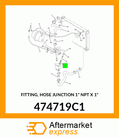 FITTING, HOSE JUNCTION 1" NPT X 1" 474719C1