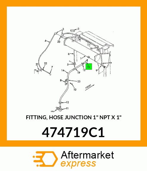 FITTING, HOSE JUNCTION 1" NPT X 1" 474719C1