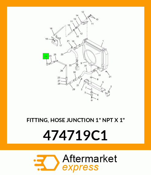 FITTING, HOSE JUNCTION 1" NPT X 1" 474719C1