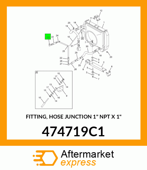 FITTING, HOSE JUNCTION 1" NPT X 1" 474719C1