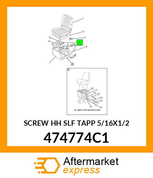 SCREW HH SLF TAPP 5/16X1/2 474774C1