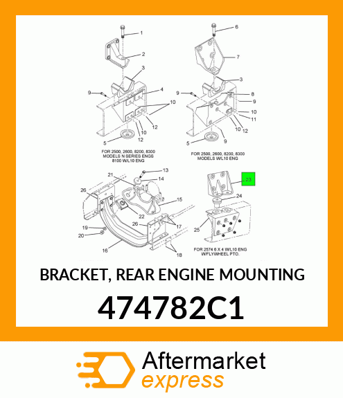 BRACKET, REAR ENGINE MOUNTING 474782C1