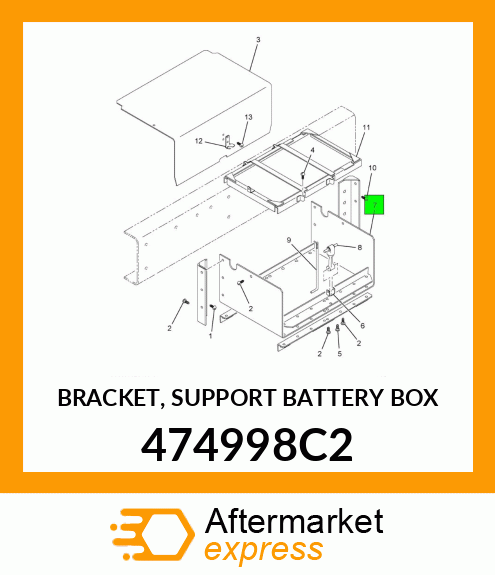 BRACKET, SUPPORT BATTERY BOX 474998C2