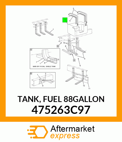 TANK, FUEL 88GALLON 475263C97