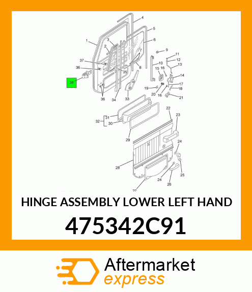 HINGE ASSEMBLY LOWER LEFT HAND 475342C91