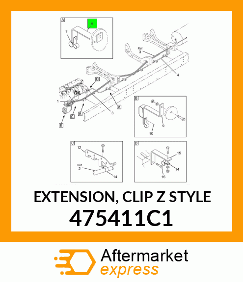 EXTENSION, CLIP "Z" STYLE 475411C1
