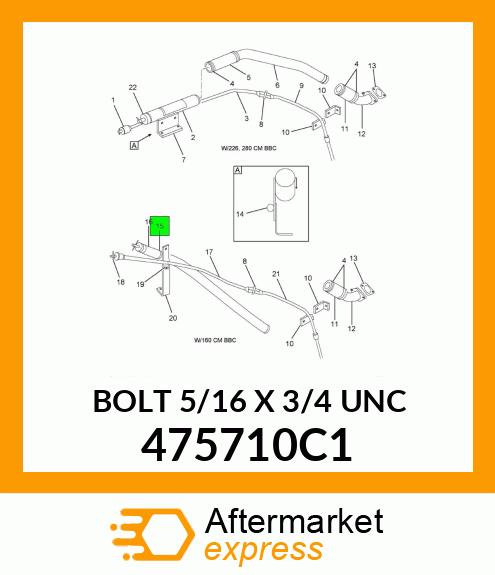 BOLT 5/16" X 3/4" UNC 475710C1