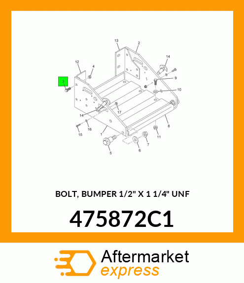 BOLT, BUMPER 1/2" X 1 1/4" UNF 475872C1