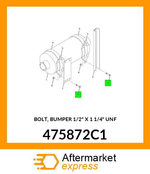 BOLT, BUMPER 1/2" X 1 1/4" UNF 475872C1