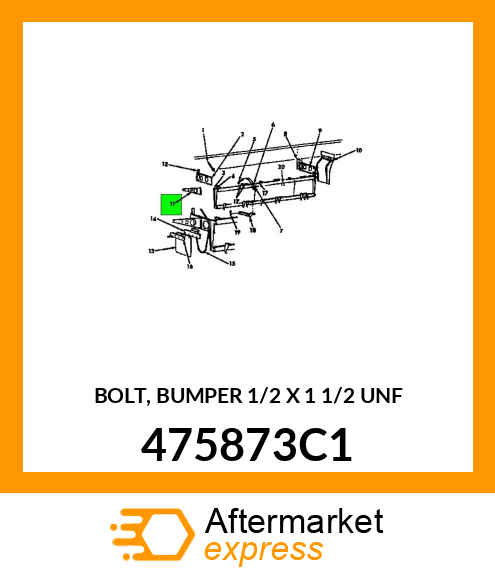 BOLT, BUMPER 1/2" X 1 1/2" UNF 475873C1