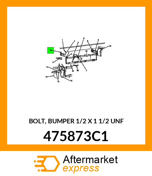 BOLT, BUMPER 1/2" X 1 1/2" UNF 475873C1