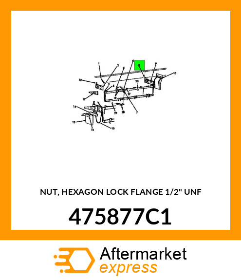 NUT, HEXAGON LOCK FLANGE 1/2" UNF 475877C1