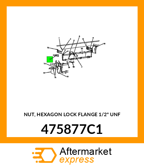 NUT, HEXAGON LOCK FLANGE 1/2" UNF 475877C1