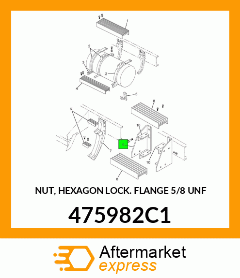 NUT, HEXAGON LOCK FLANGE 5/8" UNF 475982C1