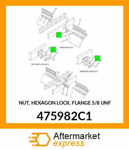 NUT, HEXAGON LOCK FLANGE 5/8" UNF 475982C1