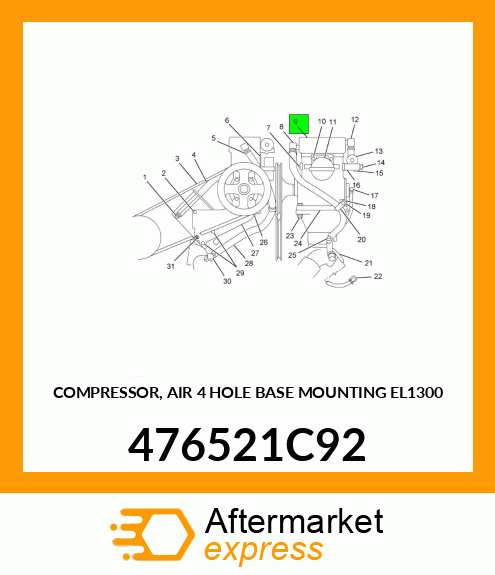 COMPRESSOR, AIR 4 HOLE BASE MOUNTING EL1300 476521C92