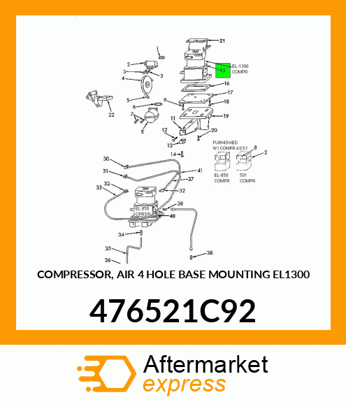 COMPRESSOR, AIR 4 HOLE BASE MOUNTING EL1300 476521C92