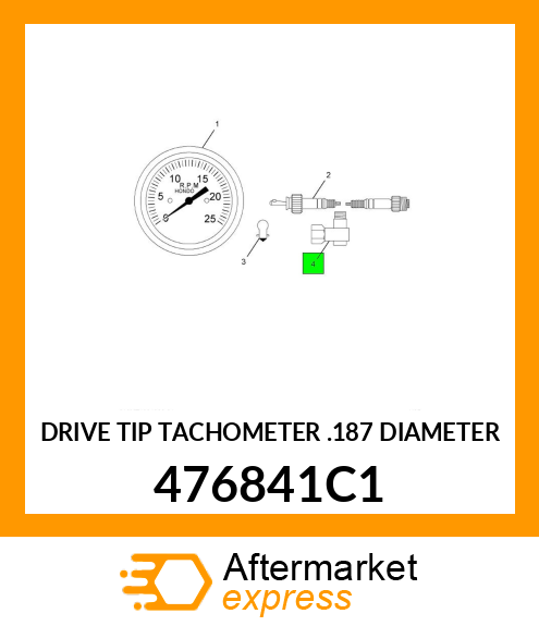 DRIVE TIP TACHOMETER .187 DIAMETER 476841C1