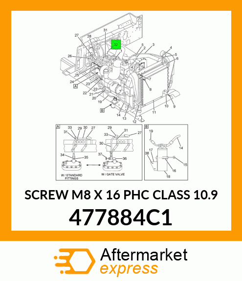 SCREW M8 X 16 PHC CLASS 10.9 477884C1