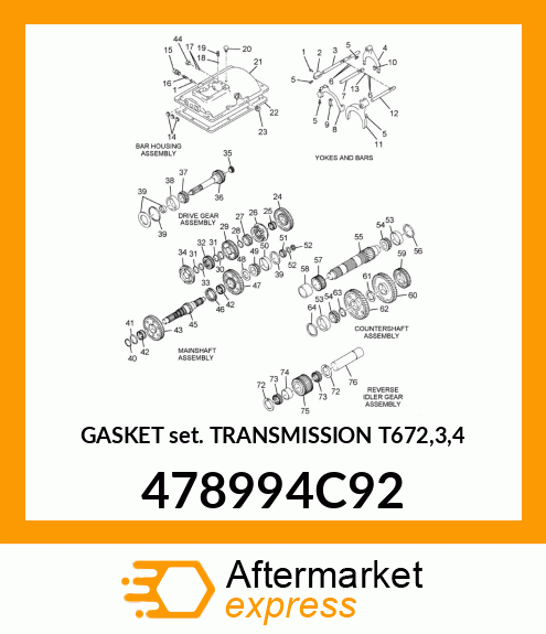 GASKET SET TRANSMISSION T672,3,4 478994C92