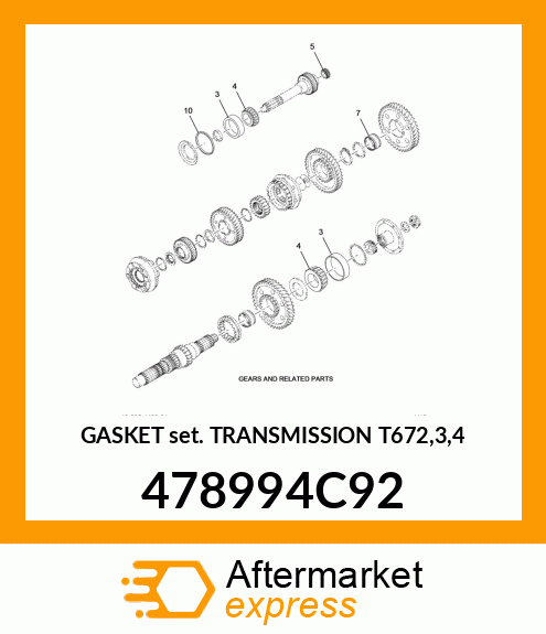 GASKET SET TRANSMISSION T672,3,4 478994C92