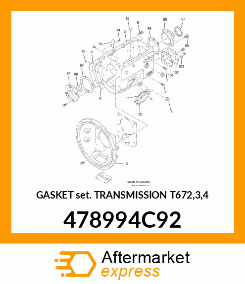 GASKET SET TRANSMISSION T672,3,4 478994C92