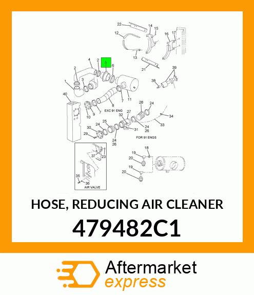 HOSE, REDUCING AIR CLEANER 479482C1