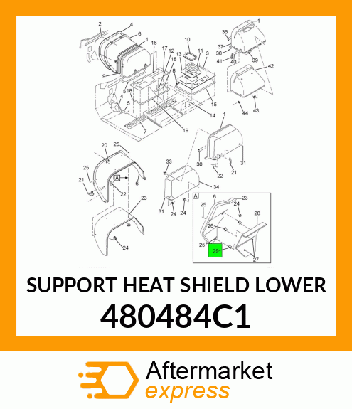 SUPPORT HEAT SHIELD LOWER 480484C1