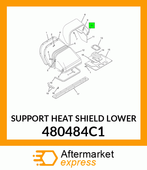 SUPPORT HEAT SHIELD LOWER 480484C1