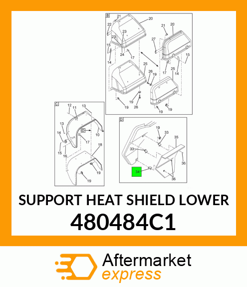 SUPPORT HEAT SHIELD LOWER 480484C1