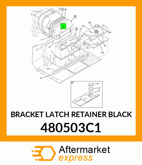 BRACKET LATCH RETAINER BLACK 480503C1