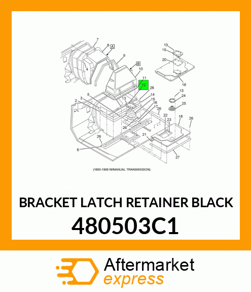 BRACKET LATCH RETAINER BLACK 480503C1