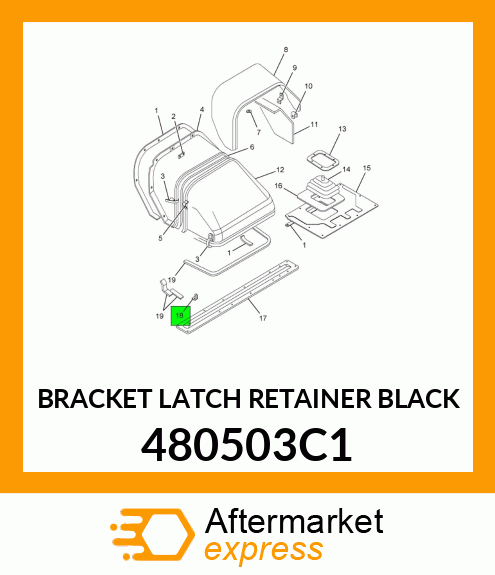 BRACKET LATCH RETAINER BLACK 480503C1