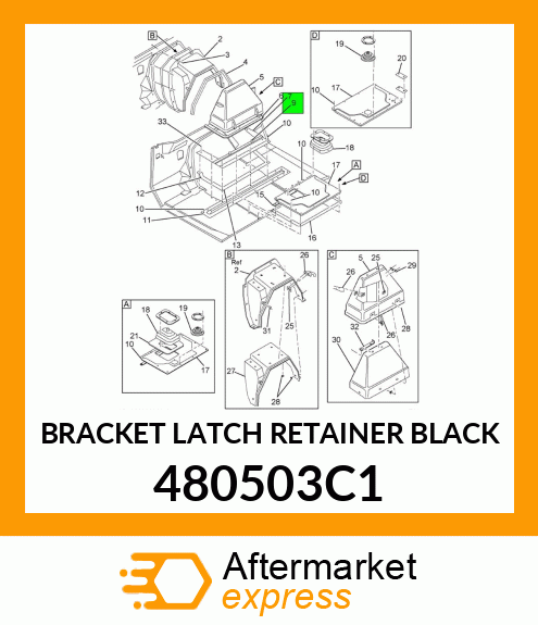 BRACKET LATCH RETAINER BLACK 480503C1