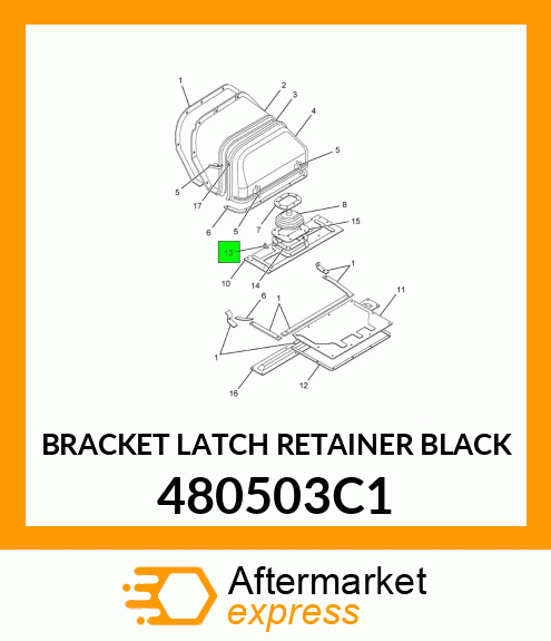 BRACKET LATCH RETAINER BLACK 480503C1