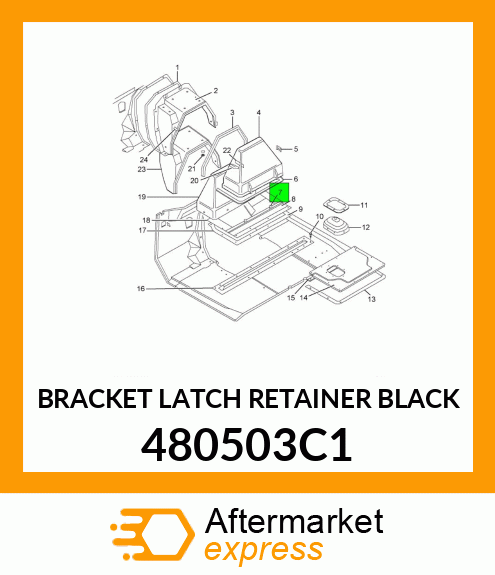 BRACKET LATCH RETAINER BLACK 480503C1