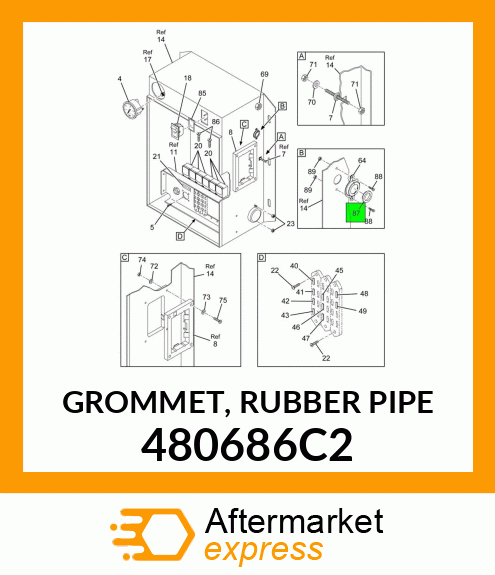 GROMMET, RUBBER PIPE 480686C2