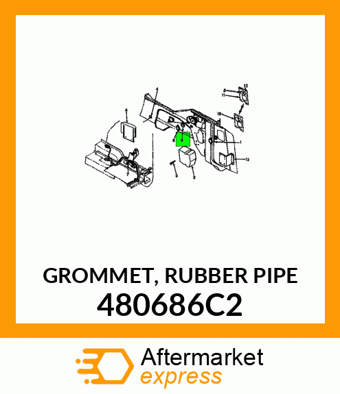 GROMMET, RUBBER PIPE 480686C2