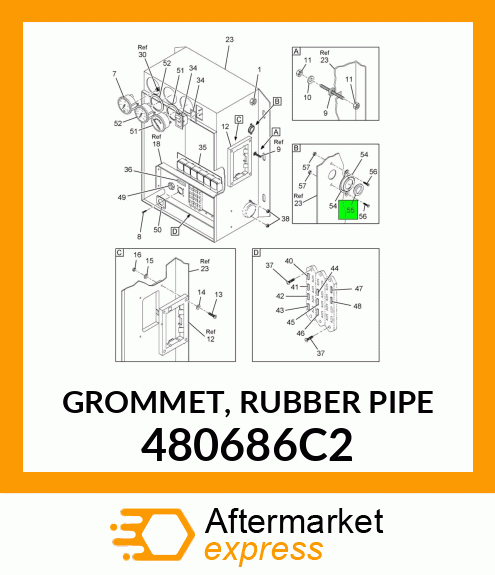 GROMMET, RUBBER PIPE 480686C2